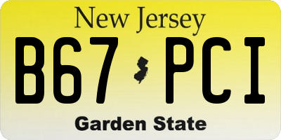 NJ license plate B67PCI