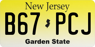 NJ license plate B67PCJ