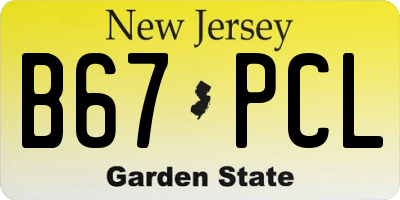 NJ license plate B67PCL