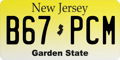 NJ license plate B67PCM