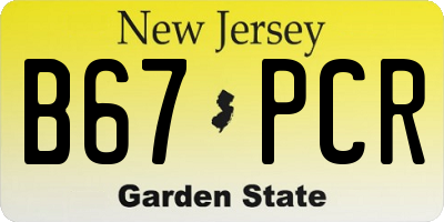 NJ license plate B67PCR
