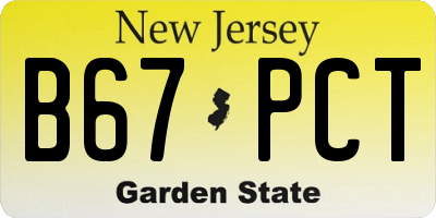 NJ license plate B67PCT