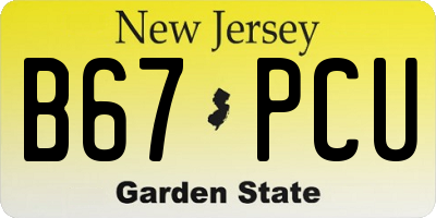 NJ license plate B67PCU