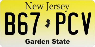 NJ license plate B67PCV
