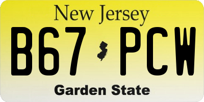 NJ license plate B67PCW