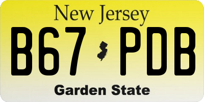 NJ license plate B67PDB