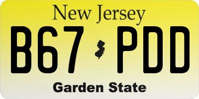 NJ license plate B67PDD