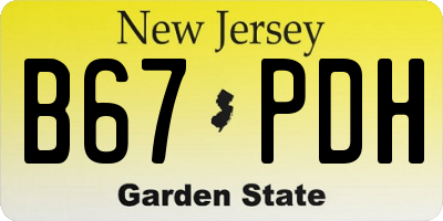 NJ license plate B67PDH