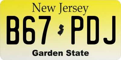 NJ license plate B67PDJ