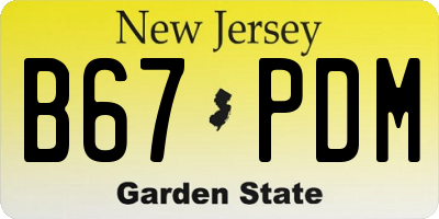 NJ license plate B67PDM