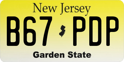 NJ license plate B67PDP