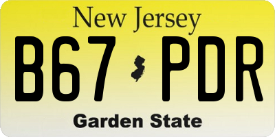 NJ license plate B67PDR