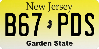 NJ license plate B67PDS