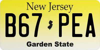 NJ license plate B67PEA