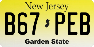 NJ license plate B67PEB