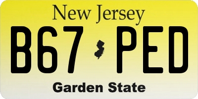 NJ license plate B67PED