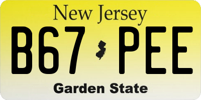 NJ license plate B67PEE