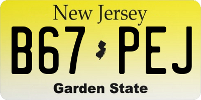 NJ license plate B67PEJ