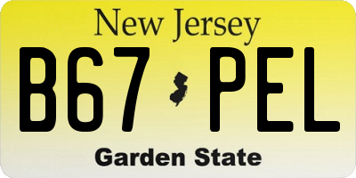 NJ license plate B67PEL
