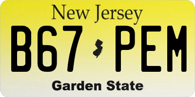 NJ license plate B67PEM