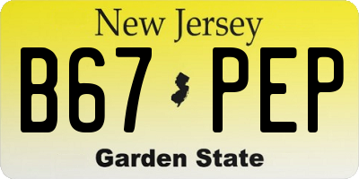 NJ license plate B67PEP