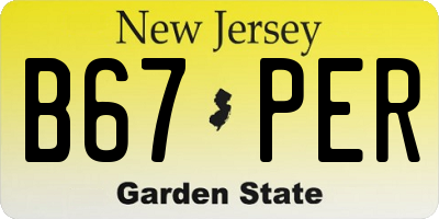 NJ license plate B67PER