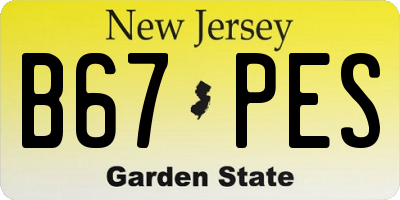 NJ license plate B67PES
