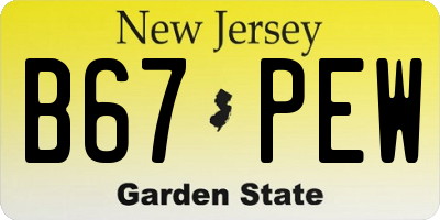 NJ license plate B67PEW
