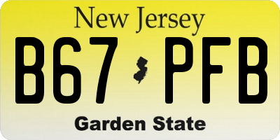 NJ license plate B67PFB