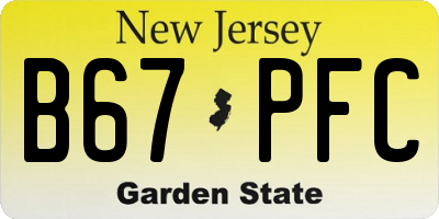 NJ license plate B67PFC
