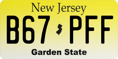 NJ license plate B67PFF
