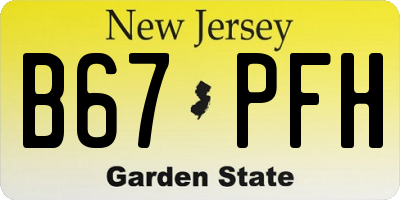 NJ license plate B67PFH