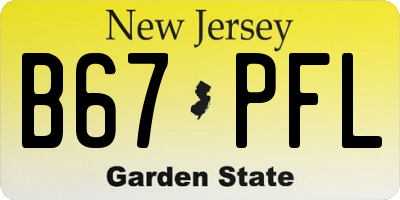 NJ license plate B67PFL