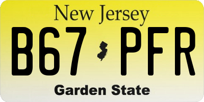 NJ license plate B67PFR