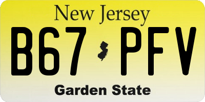 NJ license plate B67PFV