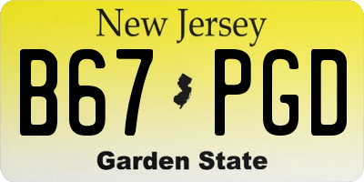 NJ license plate B67PGD