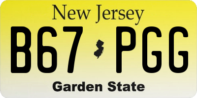 NJ license plate B67PGG