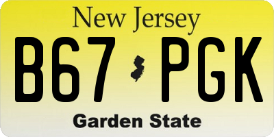 NJ license plate B67PGK