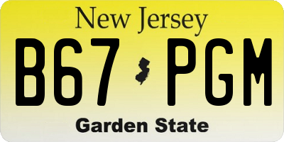 NJ license plate B67PGM