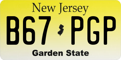 NJ license plate B67PGP
