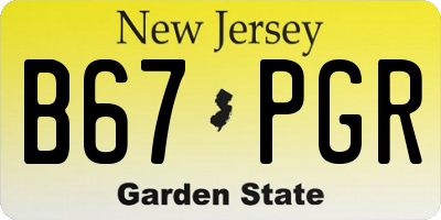 NJ license plate B67PGR