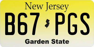 NJ license plate B67PGS
