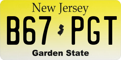 NJ license plate B67PGT
