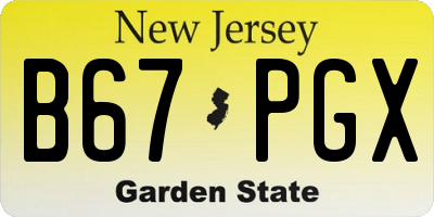 NJ license plate B67PGX