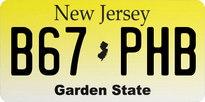 NJ license plate B67PHB