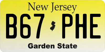 NJ license plate B67PHE