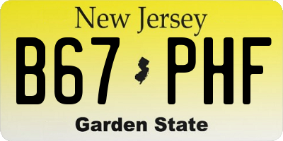 NJ license plate B67PHF