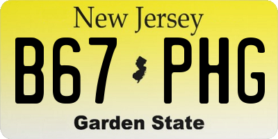 NJ license plate B67PHG