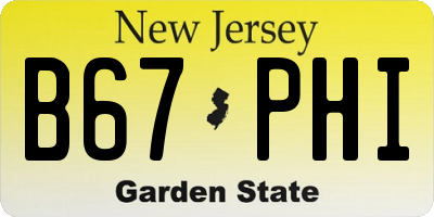 NJ license plate B67PHI