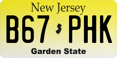 NJ license plate B67PHK